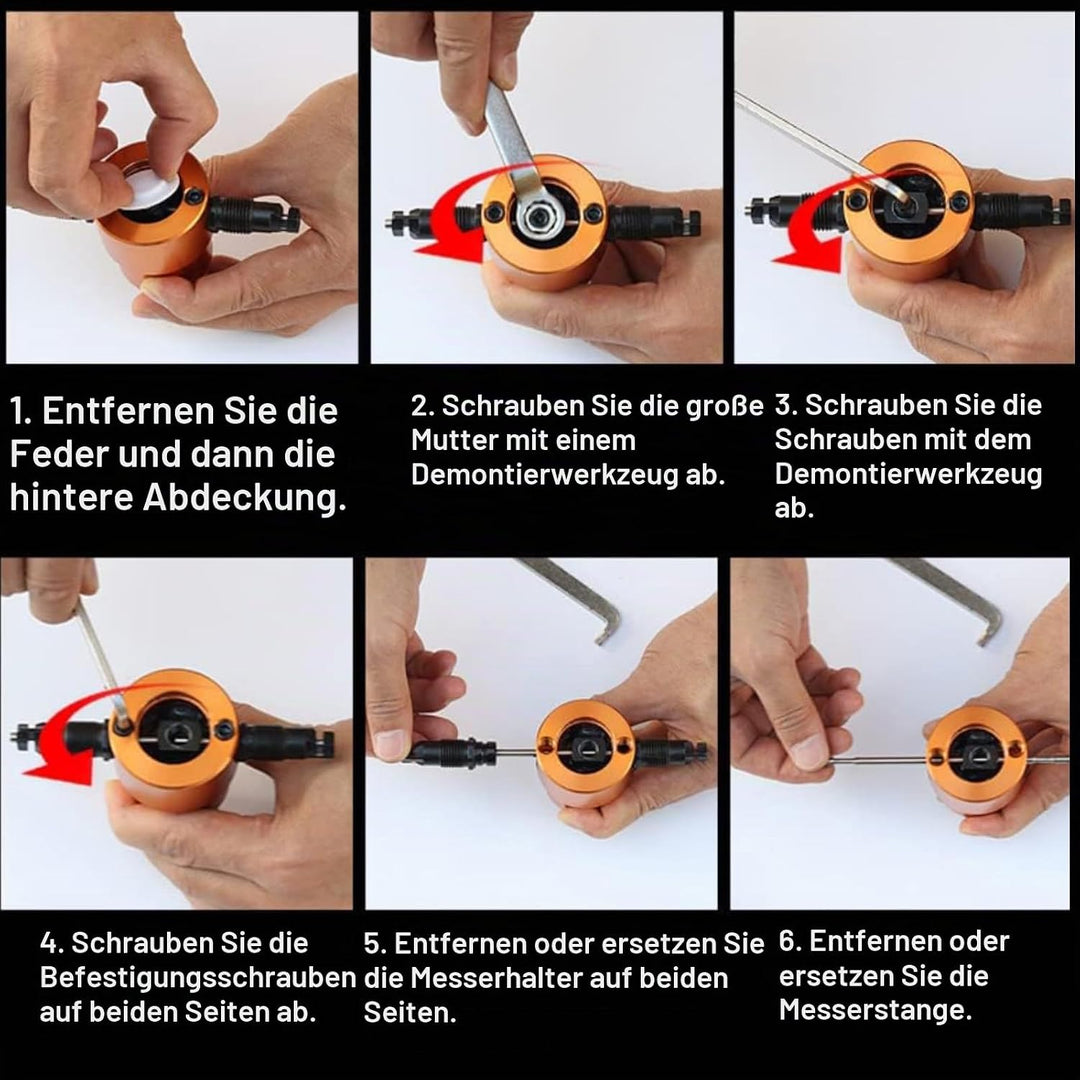 Blechnibbler, Doppelkopfschneider Blechknabber, Knabberschneidwerkzeuge mit Geradschneid- und