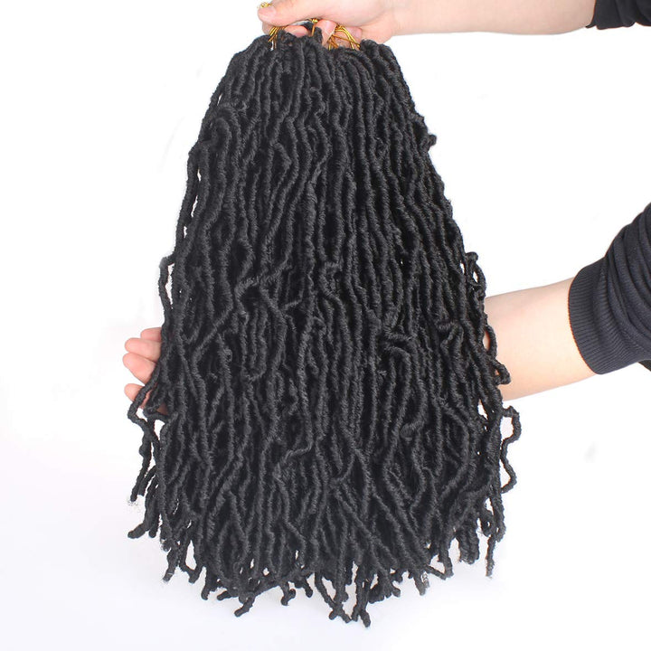 Xtrend 7 Packs 24 Zoll Schwarz Nu Faux Locs Häkeln Zöpfe Haar Synthetische Pre Looped Soft Dreadsloc