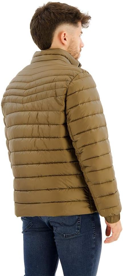 BOSS Herren Oden1 Wasserabweisende Steppjacke mit Logo-Aufnäher 46 Open Brown243, 46 Open Brown243