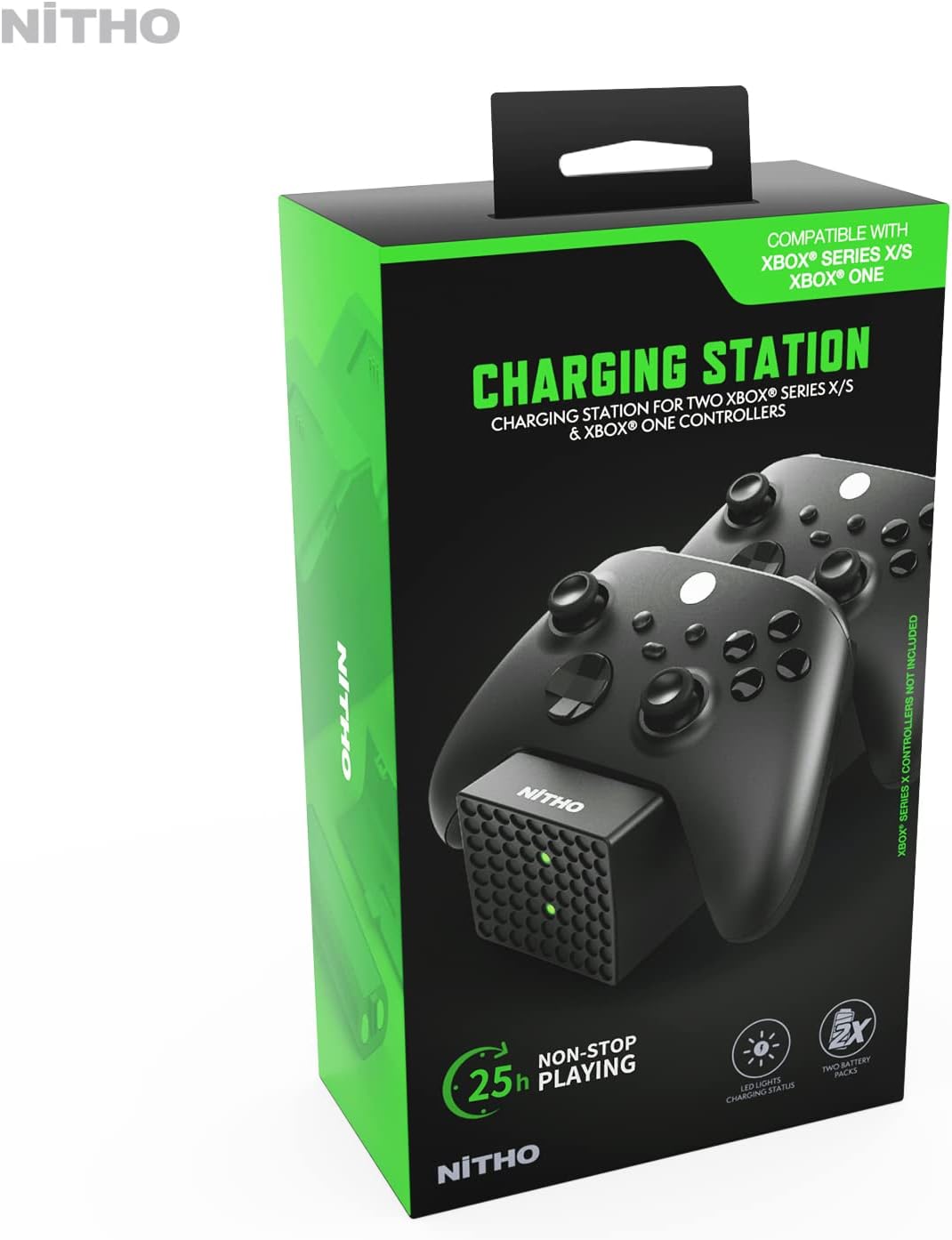 NiTHO Xbox Controller Doppel-Ladestation mit 2 x Wiederaufladbaren Akkupacks für Xbox One/Xbox Serie