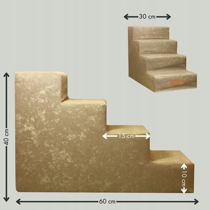 Sofatreppe für Hunde und Katzen – Hundetreppe für Bett & Sofa – 3- oder 4-stufig, rutschfest & wasch