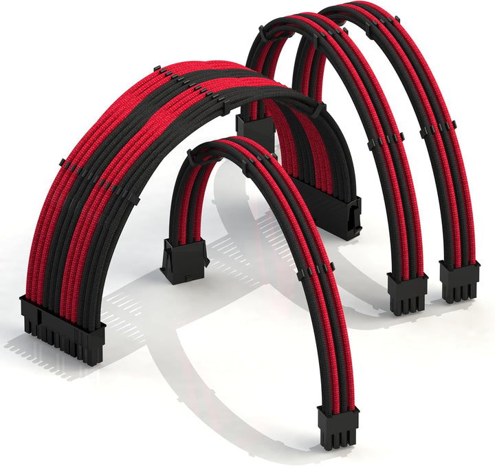 LINKUP - 50cm Superweiche und Flexible Netzteilkabel mit Verlängerungshülsen Custom Mod GPU PC Geflo