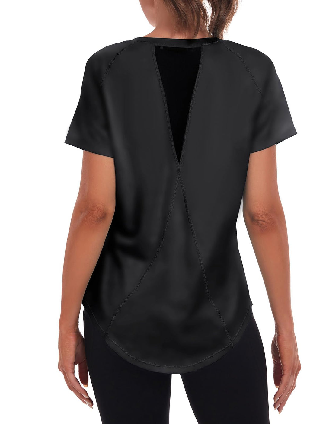 Jlowesun Sportshirt Damen Kurzarm,Leichtes Atmungsaktiv Funktions Back Mesh Sport Oberteile Damen,Ru