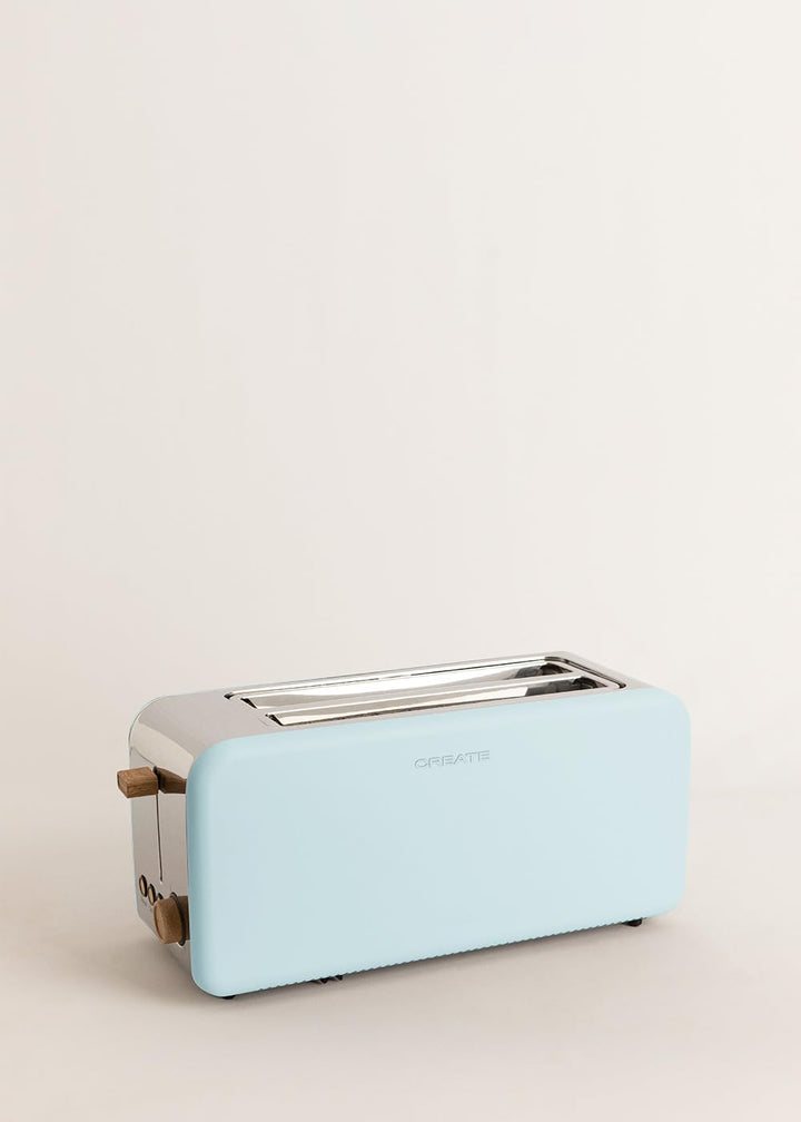 CREATE/TOAST RETRO XL/Toaster Pastellblau / 6 Leistungsstufen, Krümelschublade, Thermostat, Auftauen