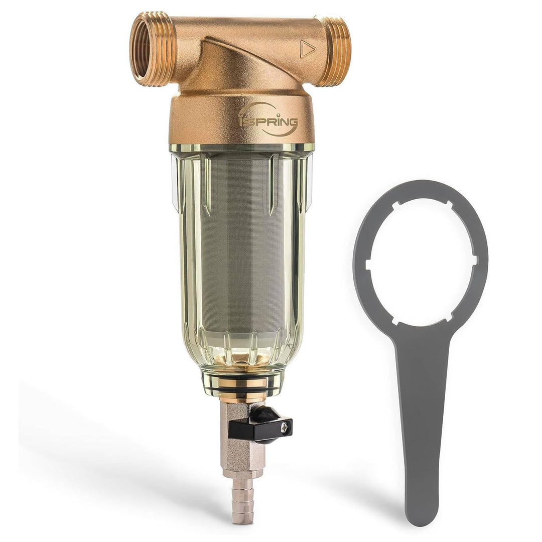 iSpring WSP-50 Rückspülfilter Wasserfilter Filter, Wiederverwendbarer Spin-Down-Sedimentwasserfilter