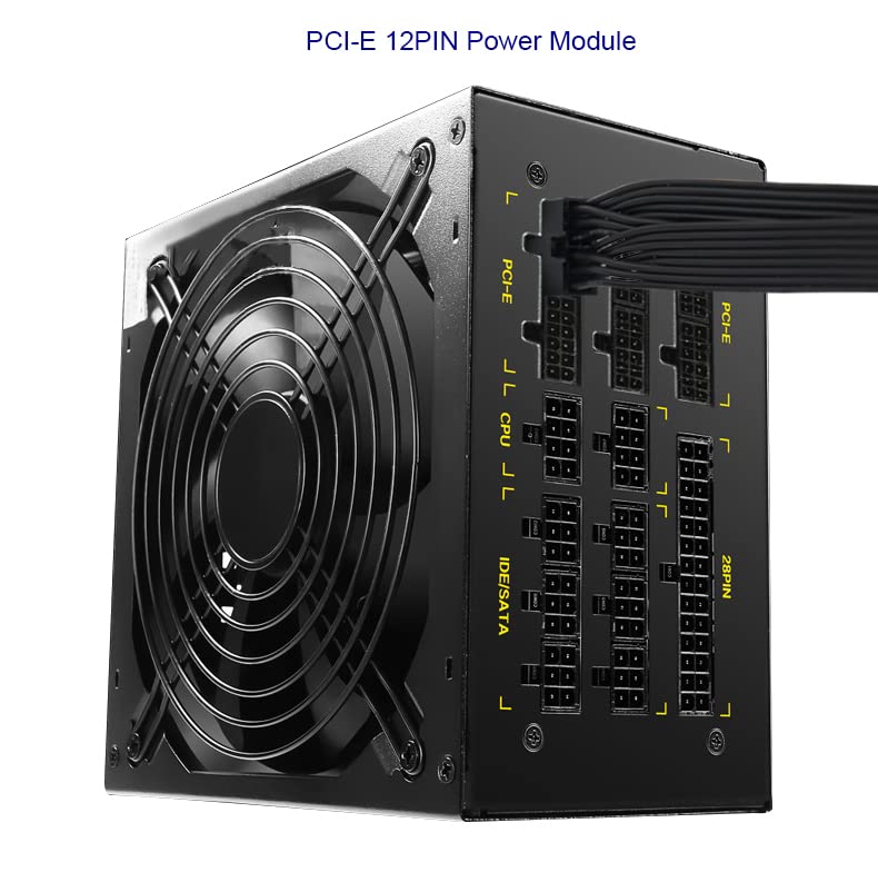 QIANRENON PCI-E 12 Pin auf Dual 8 Pin (6Pin+2Pin) Grafikkarten-Netzteilkabel Stecker auf Stecker, ge
