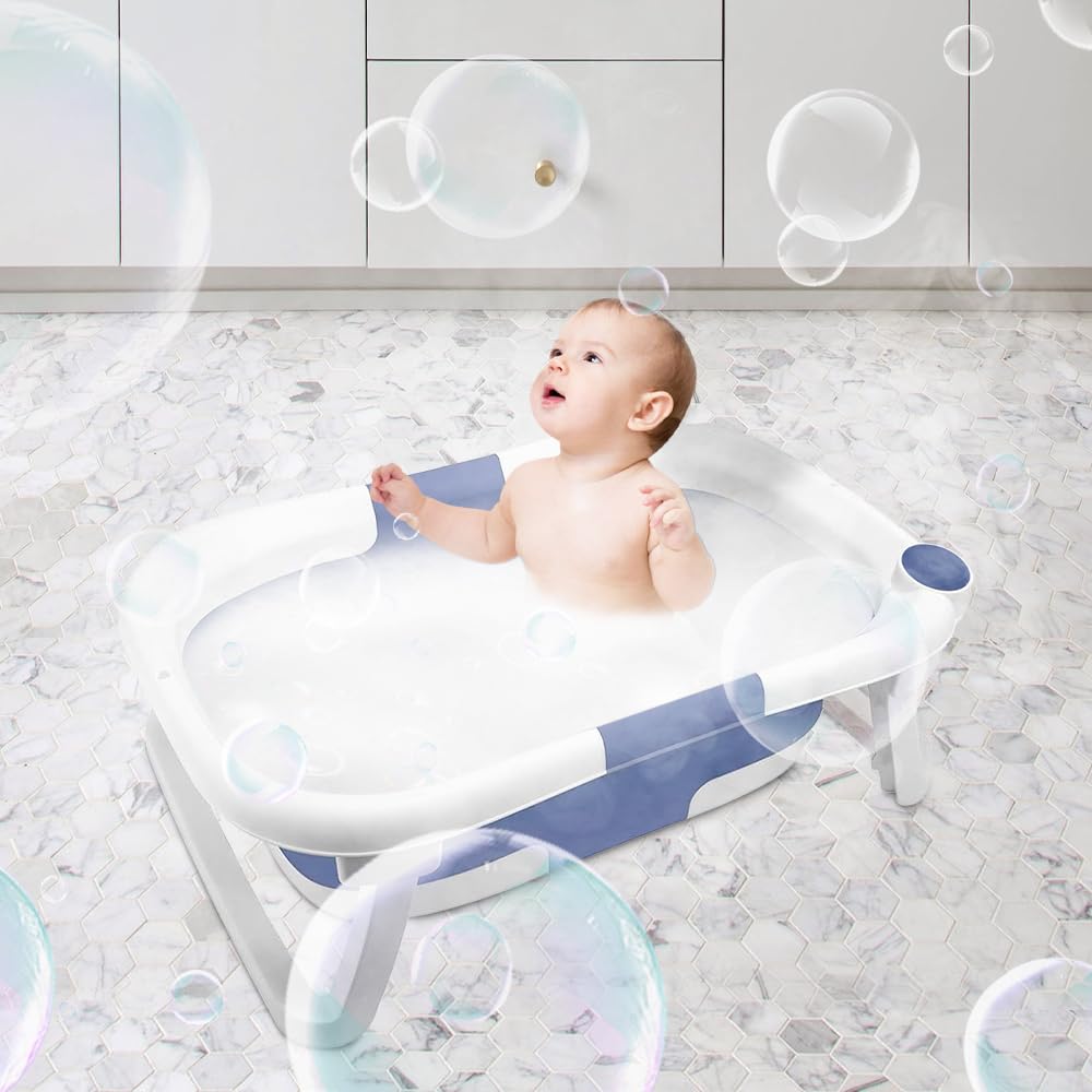 Faltbare Babybadewanne mit rutschfesten Füssen, tragbar, Kunststoff, Babybadewanne, für Neugeborene,