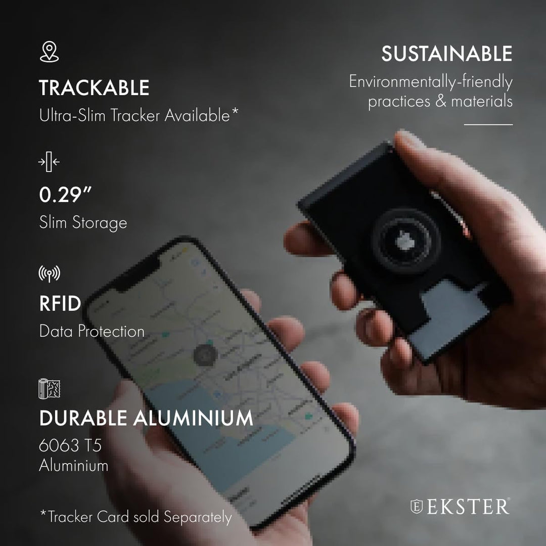 Ekster Aluminium AirTag Cardholer, Grau (Graphite//Nature's Delight), Minimalistisch, Grau (Graphite