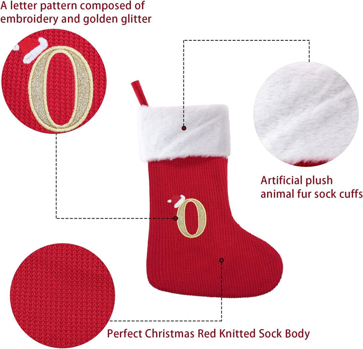 Mittelgrosse Weihnachtsstrümpfe, personalisierte Strickwarenstrümpfe mit Buchstaben, hängende Weihna