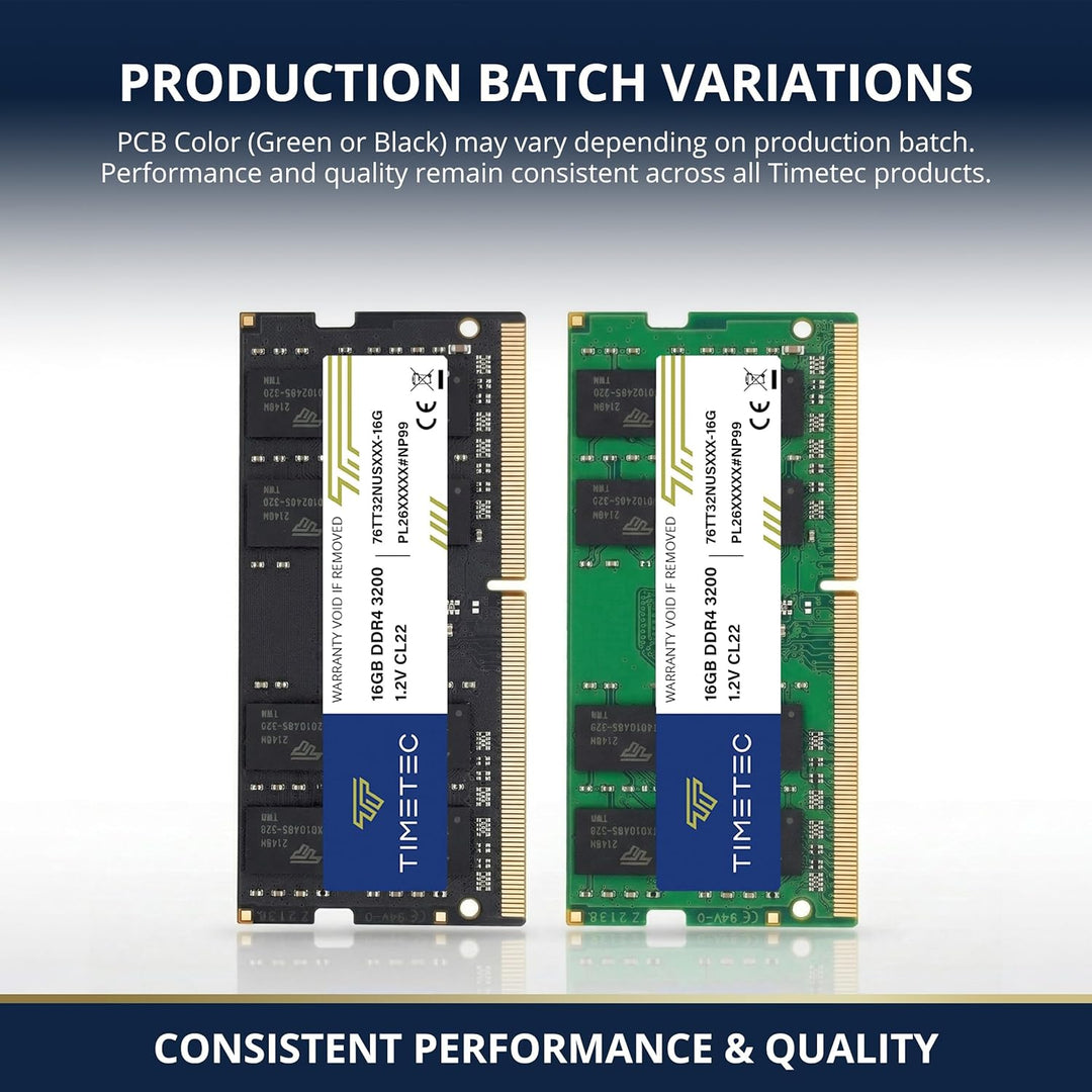 Timetec 32GB KIT (2x16GB) DDR4 3200MHz (DDR4-3200) PC4-25600 Non-ECC Unbuffered 1.2V CL22 2Rx8 Dual