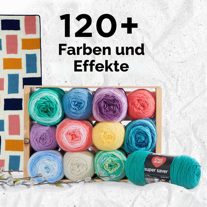 Red Heart Super Saver Garn, 3er-Pack, Berry 3 Stück 3 Pack Beere, 3 Pack Beere