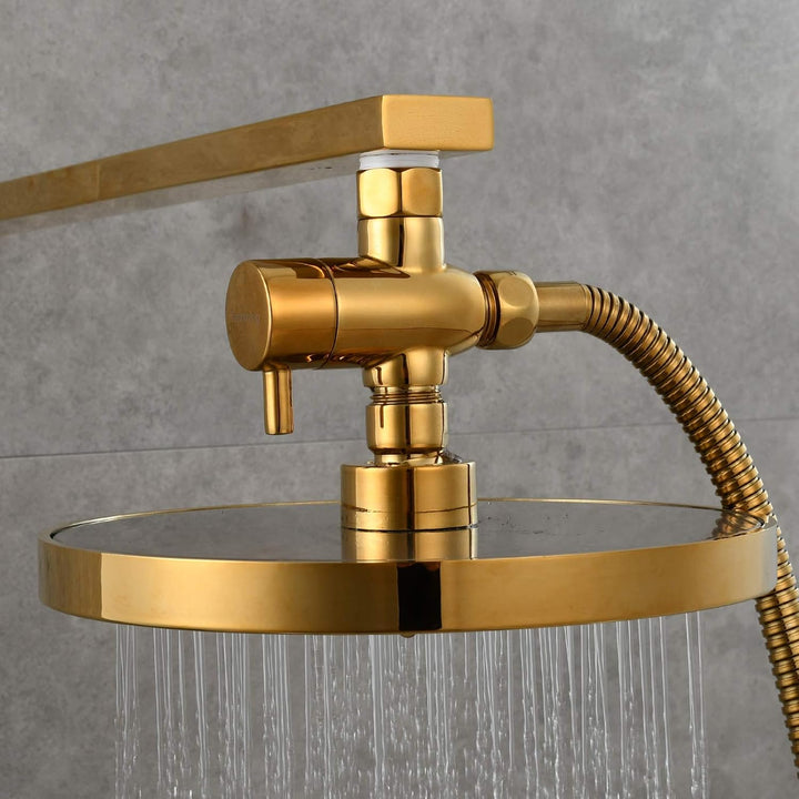 Tecmolog Umstellventil Dusche 3 Wege 1/2" Messing Absperrventil Dusche T Adapter für Handbrause Tita