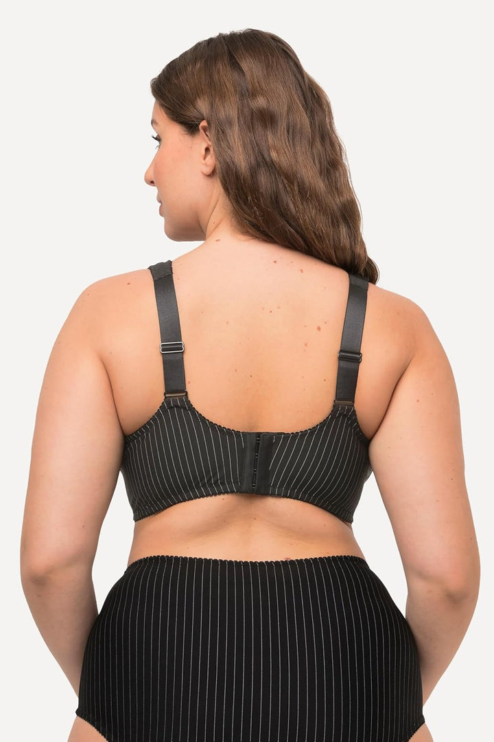 Ulla Popken Damen Entlastungs-BH, Ohne Bügel, Strassanhänger, Cup C - G Bra (1er Pack) 95C Schwarz,