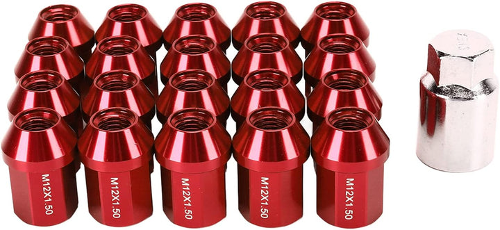 Autoteile, Rustptoof Closed End Radmuttern M12x1.5 35mm Ersatz für Lafesfa 2019 zur Reparatur(rot),