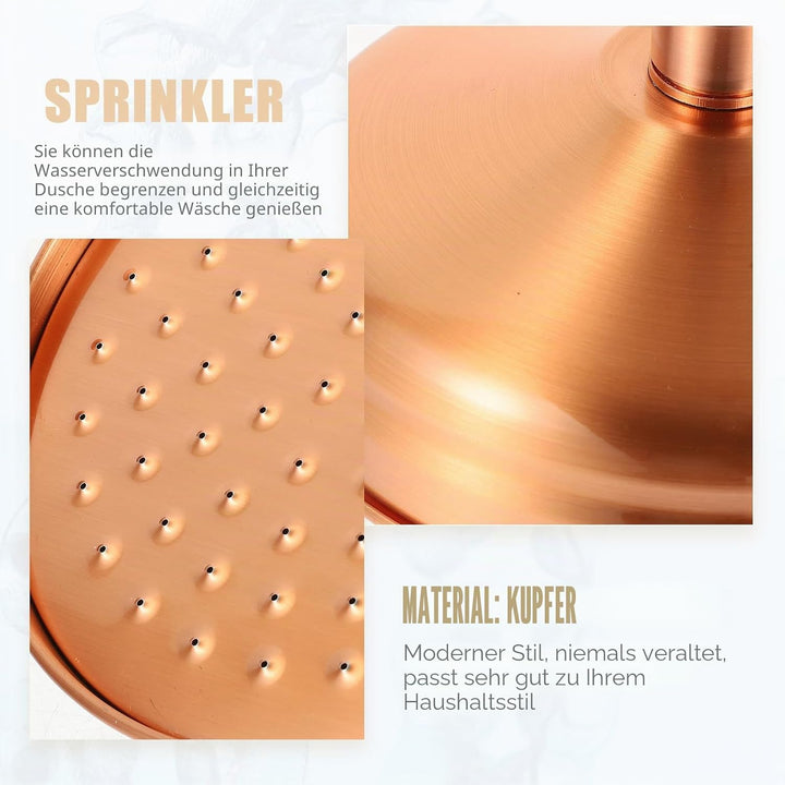 DOITOOL Kupfer Wasserkopf mit hohem Druck Regendusche Vintage Retro Dusche Sprinkler Ersatzdüse für