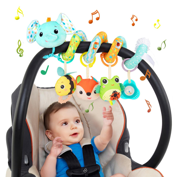 Kinderwagen Spielzeug, Baby Activity Spirale Spielzeug mit Musik, Hängendes Spiral Plüsch Spielzeug