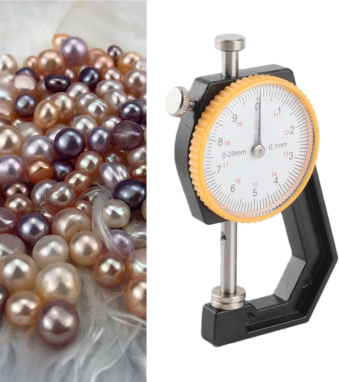 Perlen-Durchmesser-Messgerät 0–20 mm, Perlen-Dickenmessgerät, Schmuck-Messgerät für Perlendurchmesse