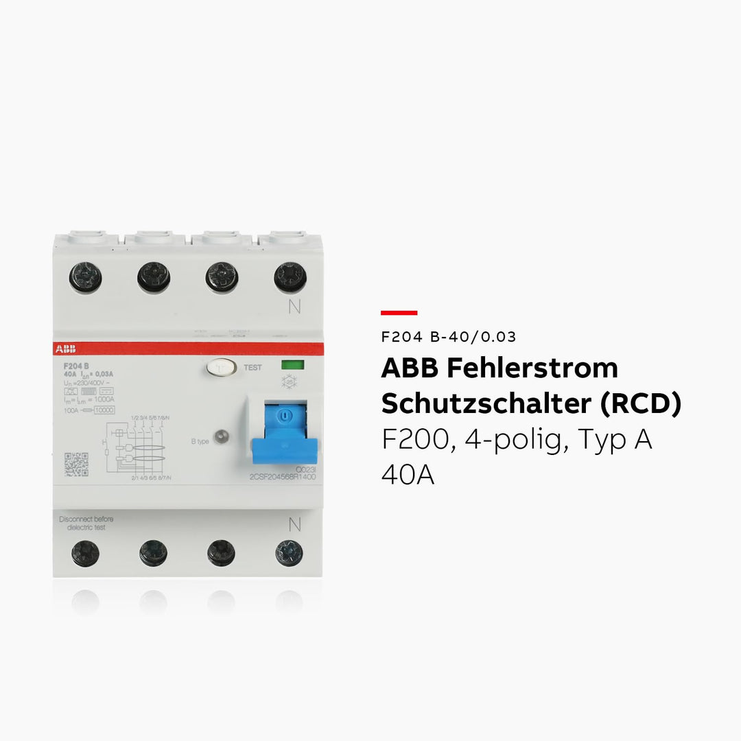 ABB 2CSF204592R1400 Type B 4P FI Kurzzeitverz Leistungsschalter, 40A, 8.4cm x 8.6cm x 10.0cm