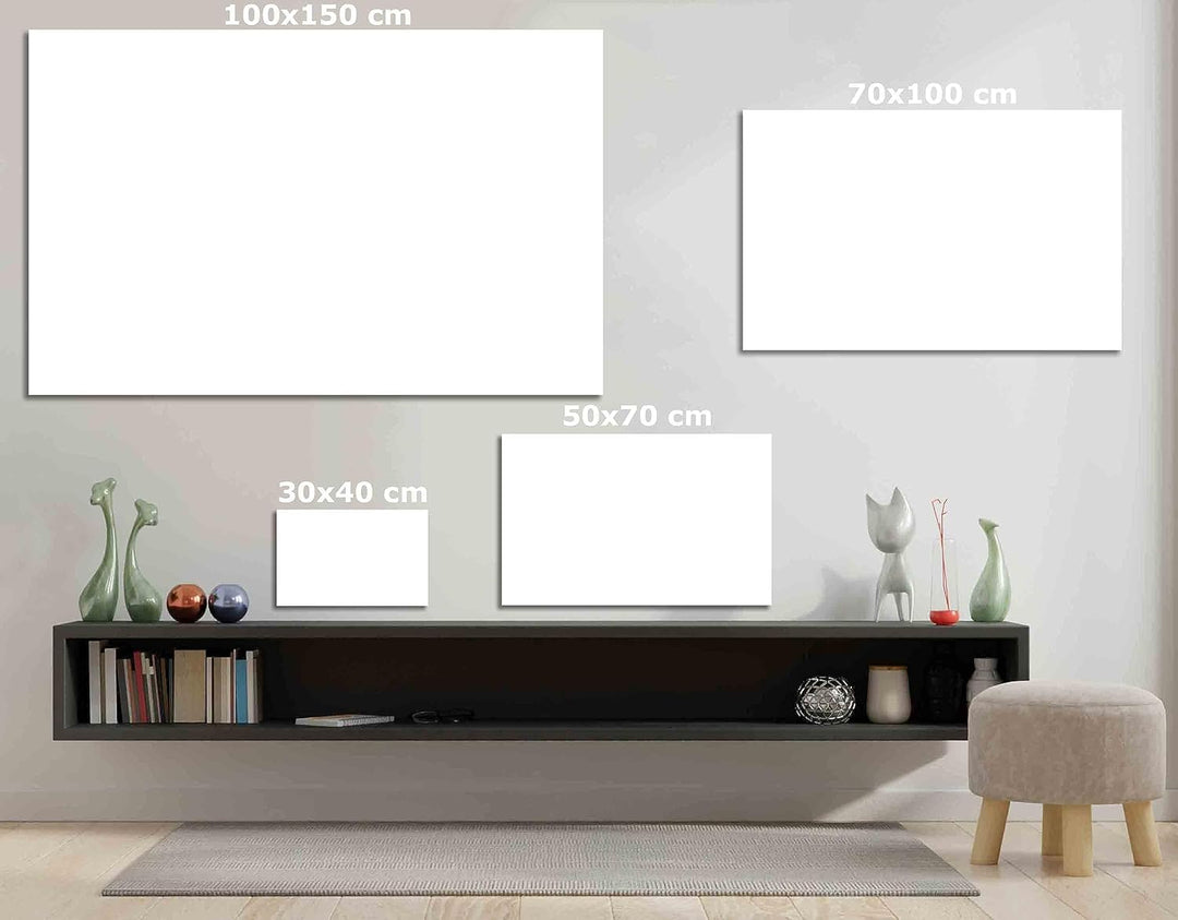 Wandbilder Bilder Banksy like - Junge hinter dem Vorhang - Wandbild auf Leinwand, hochwertige Street