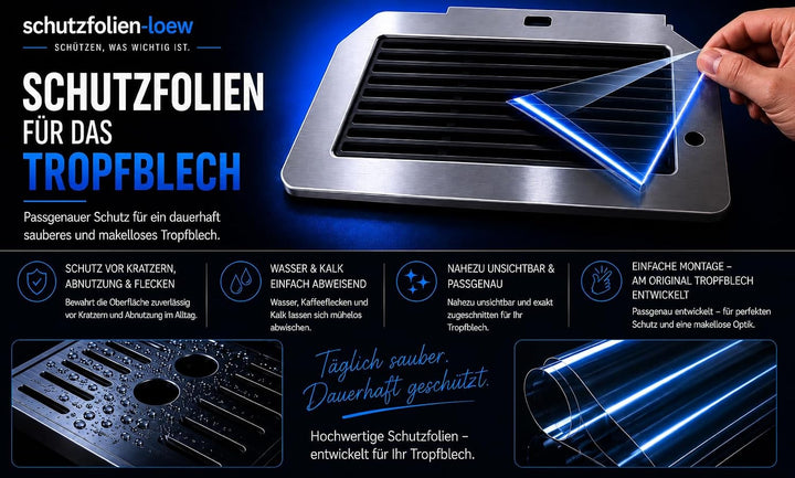 3 x Schutzfolie für Siemens EQ6 "plus" 100-300 - 400-500 - 700 - ExtraKlasse - Abtropfblech - Tassen