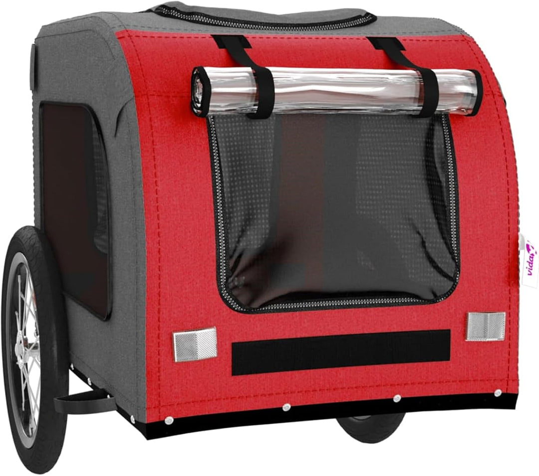 Fahrradanhänger Lastenanhänger, schwarz pulverbeschichtetes Eisen, 126x63x34 cm, für den Transport S