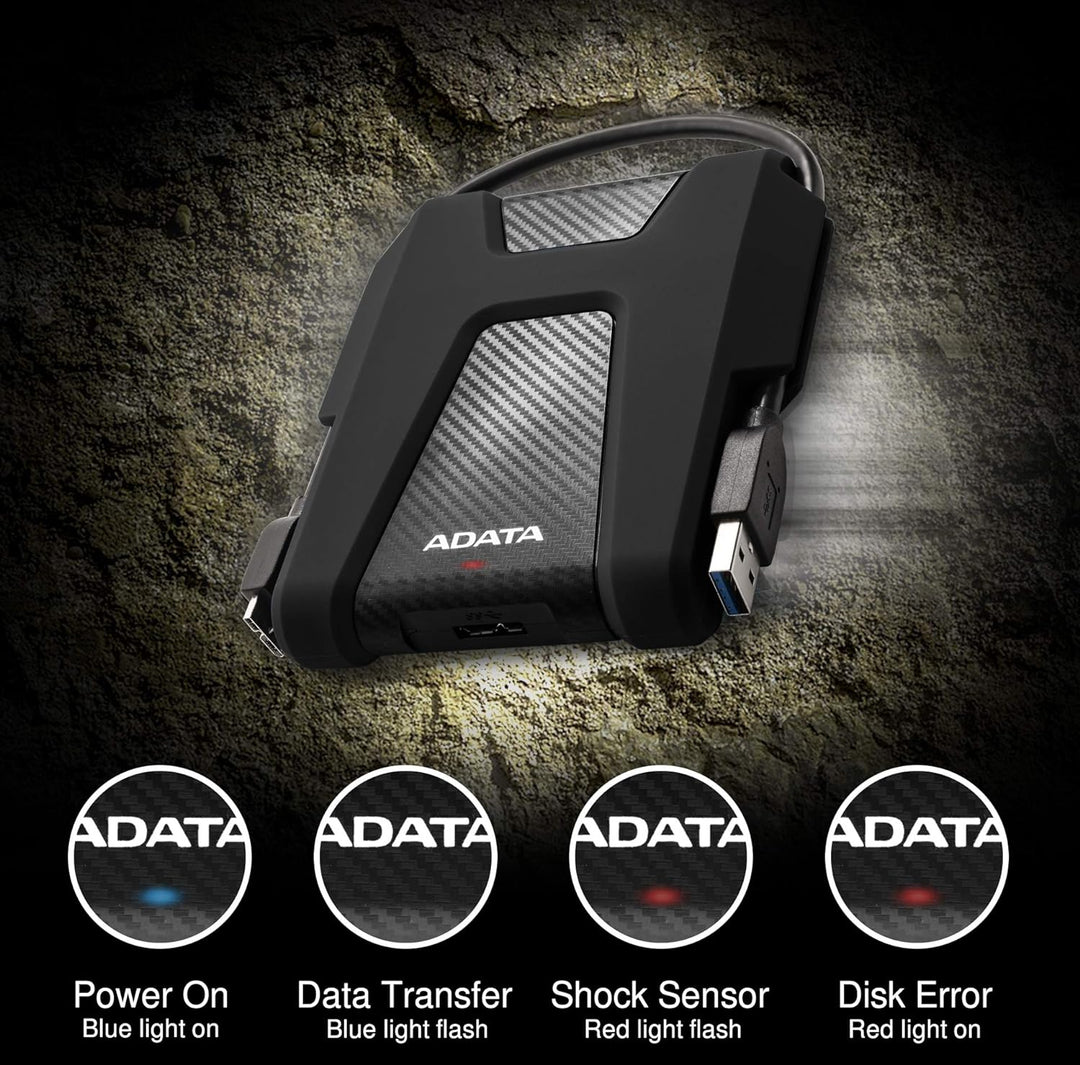 ADATA HD680 External Hard Drive 1000 GB Black Schwarz 1TB, Schwarz 1TB