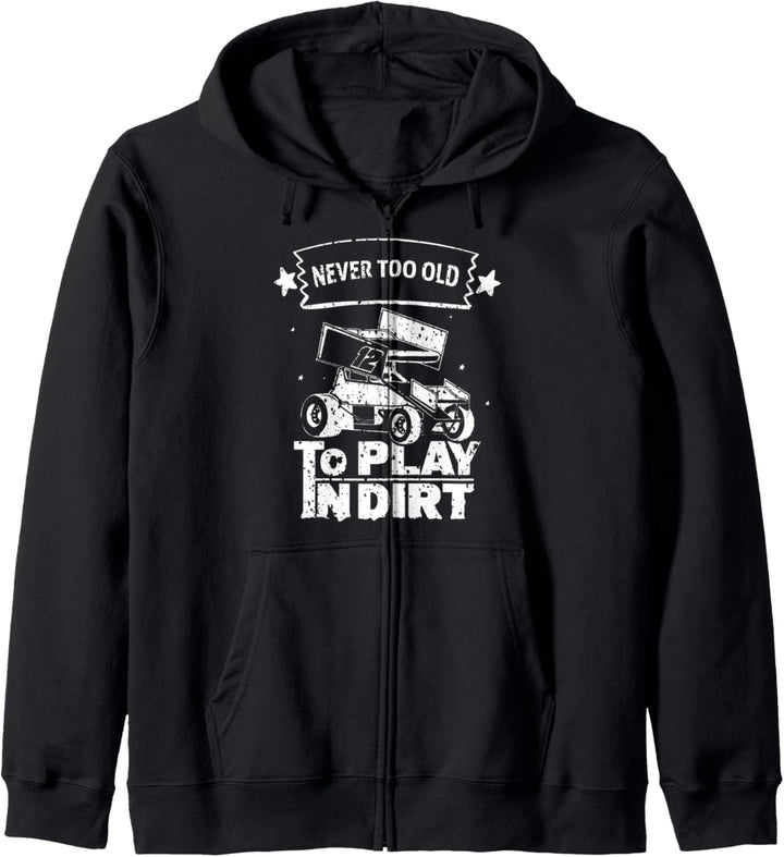 Sprint Car Play In Dirt Old Track Drifting Vintage Kapuzenjacke