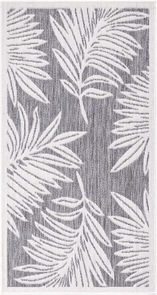 carpet city Outdoor-Teppich Wetterfest Balkon Terrassen - Grau in 80x150 cm - Deko Teppiche Aussen W