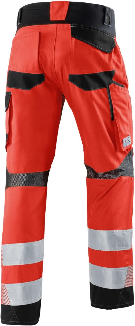 KÜBLER REFLECTIQ Warnschutzhose warnrot, Grösse 42, Herren-Sommer-Arbeitshose aus Mischgewebe, Somme