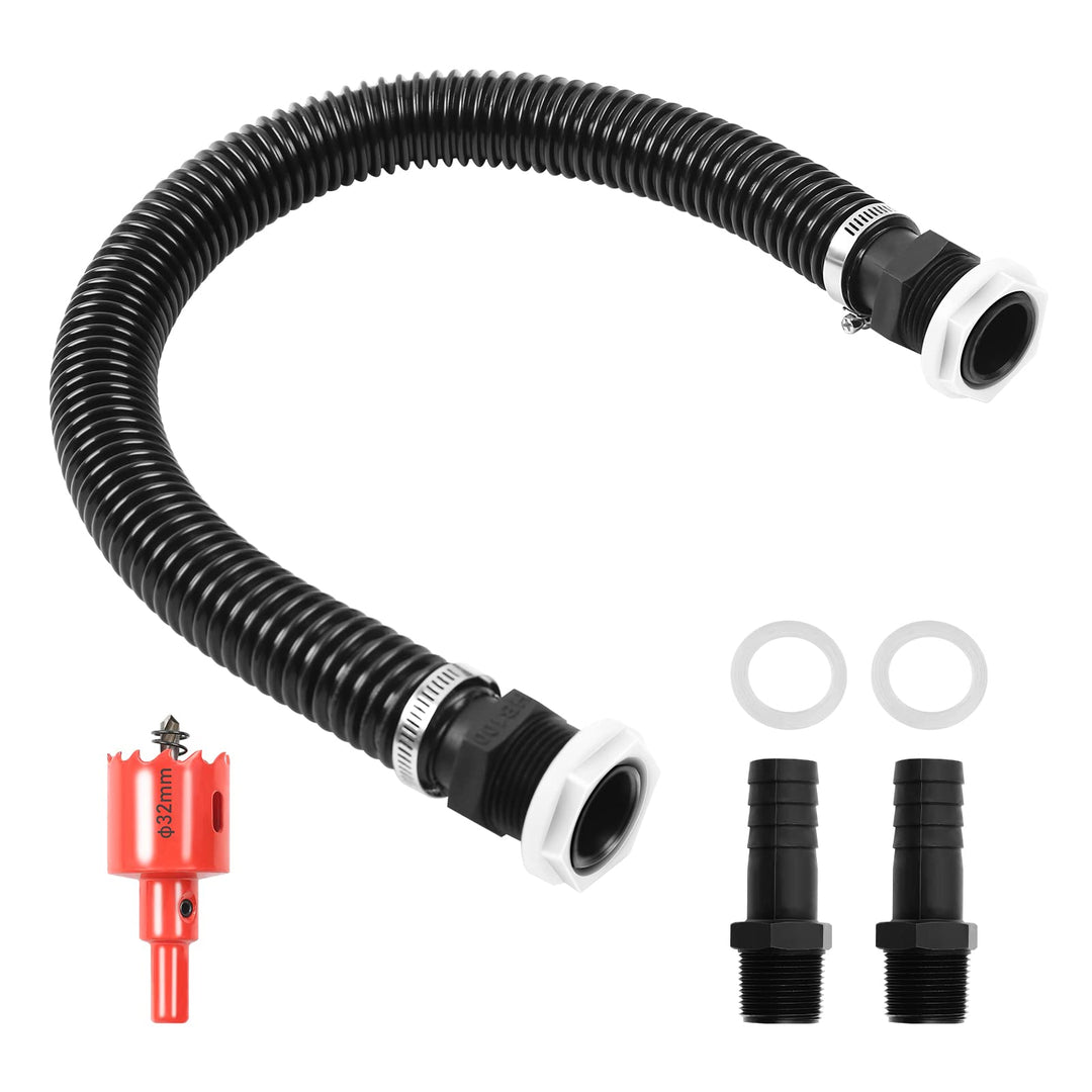 1 Zoll (25mm) Regentonnen Verbindungsset inkl. 100cm Verbindungsschlauch und 2 Schlauchstutzen 25mm