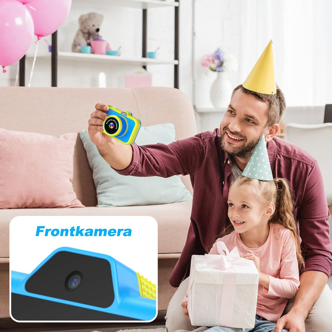 Kinderkamera, 3,5" Grosses Display |360°Rotierendes Zoomobjektiv | Kinder Kamera mit Selfies | LED-B