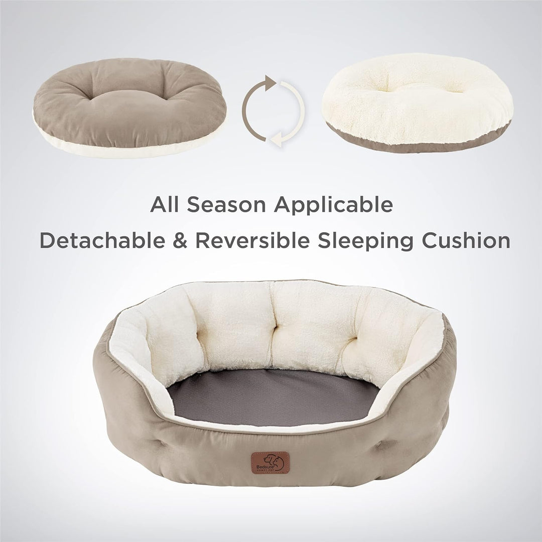 Bedsure Katzenbett waschbar Katzen Bettchen - 63x53x20cm Katzen Bett mit Zweiseitig Innenkissen Katz
