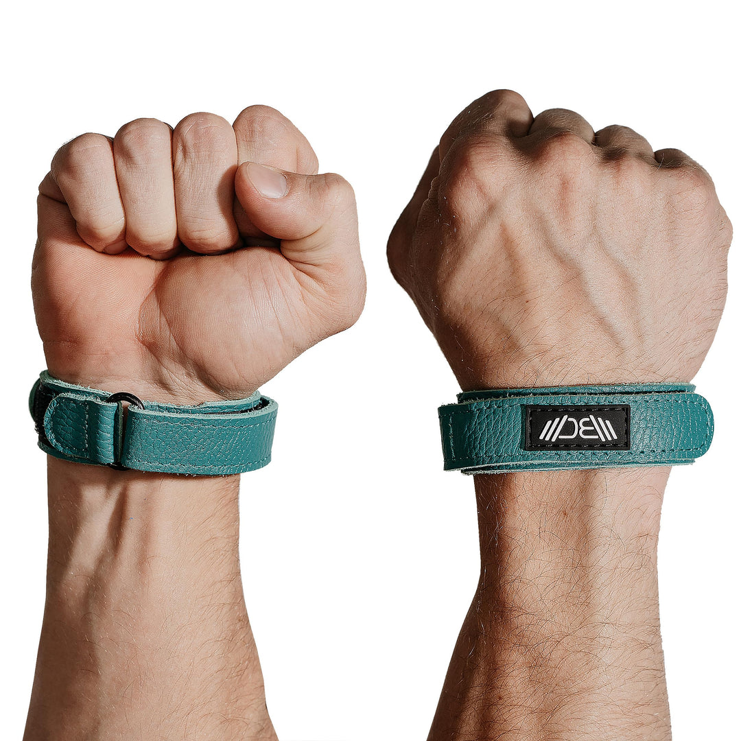 WARM BODY COLD MIND Premium Leder Wrist Wraps für Olympisches Gewichtheben, Handgelenkstütze, Fitnes