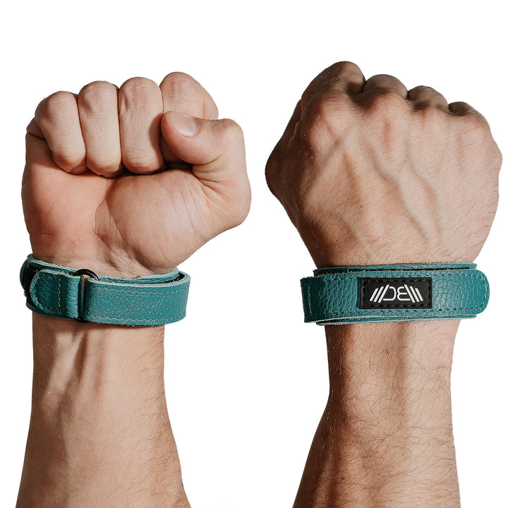 WARM BODY COLD MIND Premium Leder Wrist Wraps für Olympisches Gewichtheben, Handgelenkstütze, Fitnes