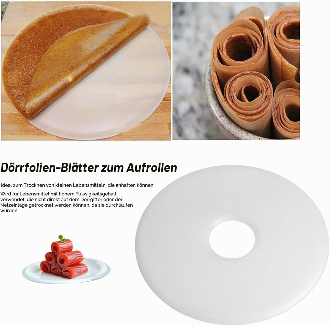 2 Stück Obstdörrgerät, Dörrgerät, Trocknertablett, Silikon-Fruchtrollenblätter, wiederverwendbare Tr