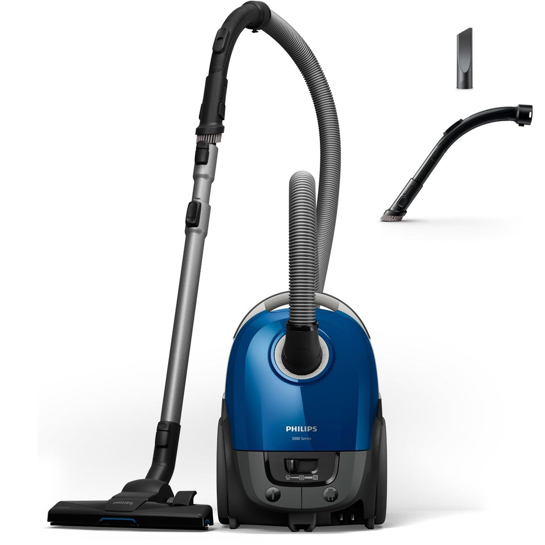 Philips Series 3000 Performer Compact Staubsauger mit Beutel – 900-W-Staubsauger mit Allergiefilter,