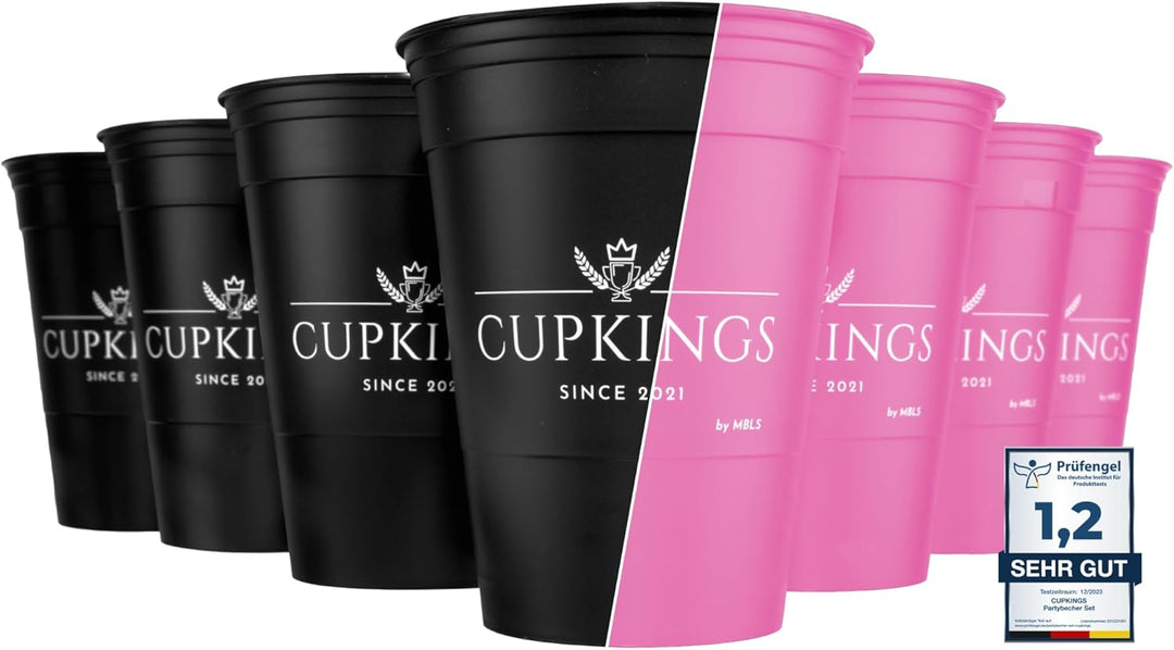 CUPKINGS Party Becher Set | 22 Hartplastik Becher Made in Germany | Festival Zubehör & Party Deko |