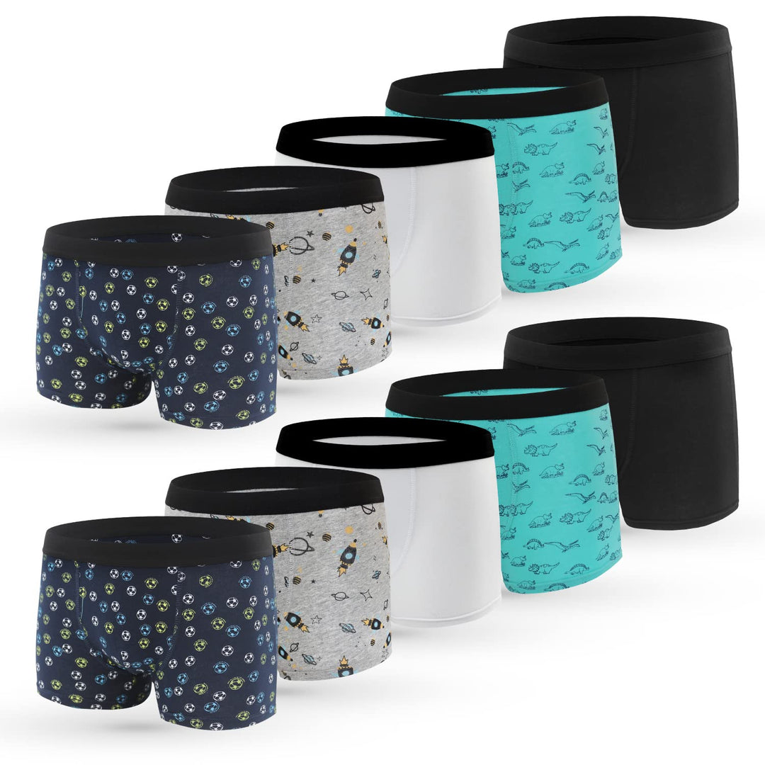 L&K-II Boxershorts Jungen Baumwolle Kinder Unterhosen 10er Pack 1604 158-164 Mehrfarbig 1, 170-176