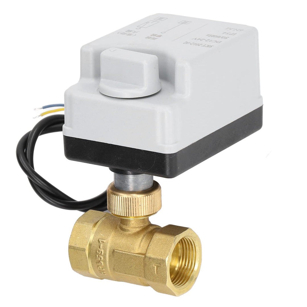 12-24 VDC Motorisierter Kugelhahn, 3/4" Normal Geschlossenes Elektrisches Ventil, Gerades Messingven