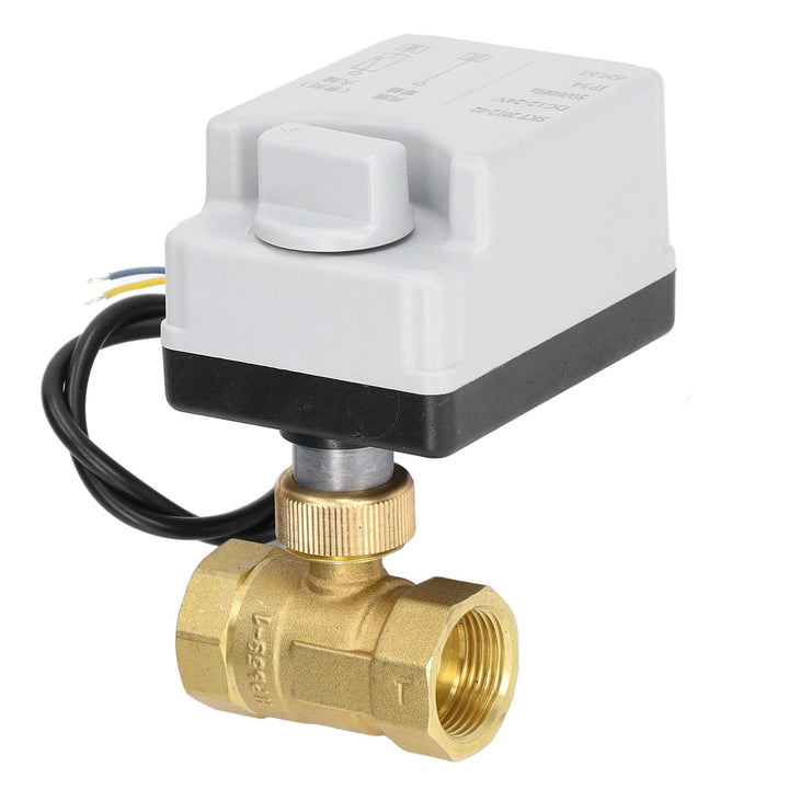 12-24 VDC Motorisierter Kugelhahn, 3/4" Normal Geschlossenes Elektrisches Ventil, Gerades Messingven
