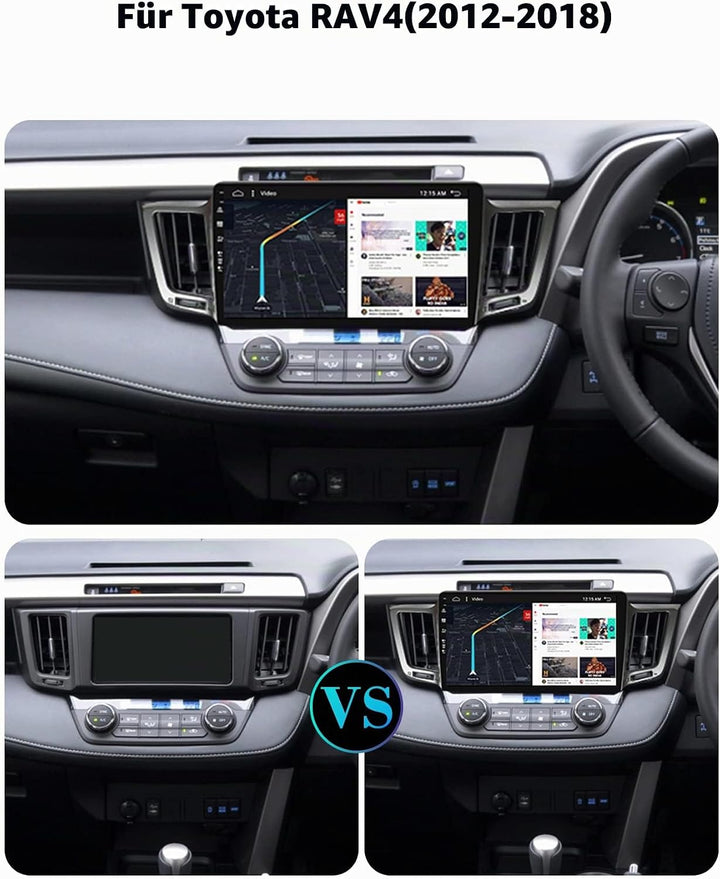 SXAUTO Android 12 - [6G+128G] - IPS Autoradio Passt für Toyota RAV4 (2013-2018) - Eingebaut Wireless