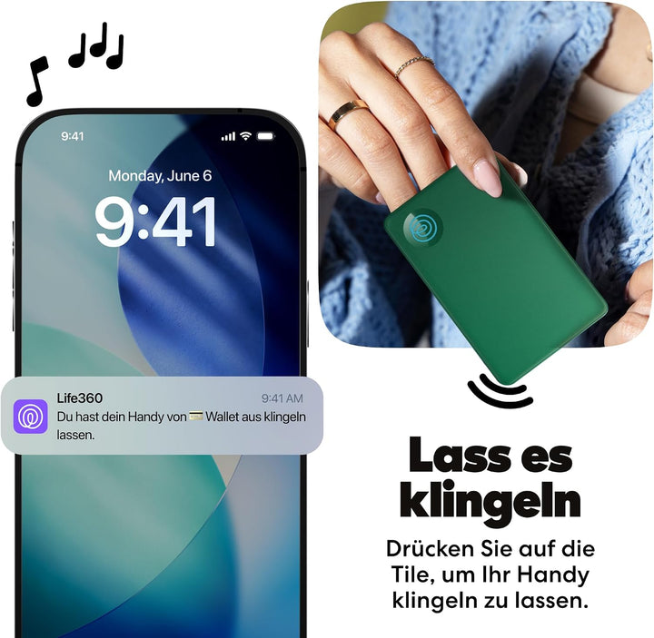 Tile by Life360 Slim - Geldbörsenfinder, Bluetooth-Tracker und Gegenstandsfinder für Gepäckanhänger,