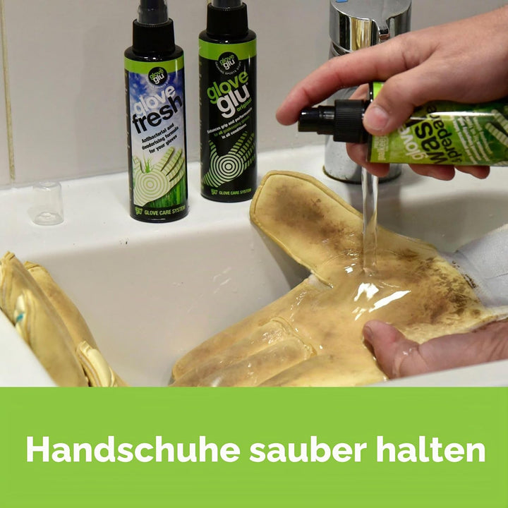 gloveglu Unisex Mega Bundle Grip 'N' WASH, Mega Grip 120ml and 50ml Glove Wash & Prepare. for All Go