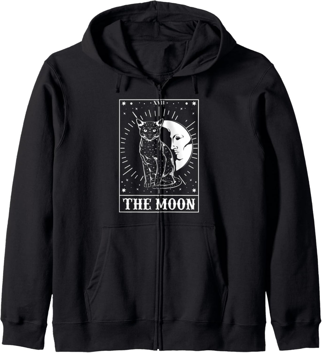 Crescent Tarot Aesthetic Card Gothic Mystic Lover Kitty Fan Kapuzenjacke
