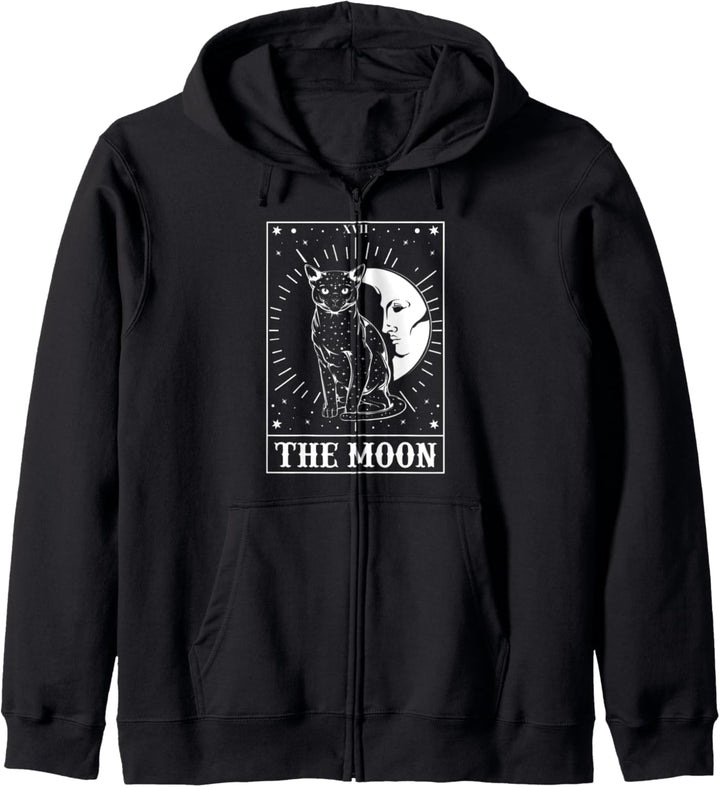 Crescent Tarot Aesthetic Card Gothic Mystic Lover Kitty Fan Kapuzenjacke