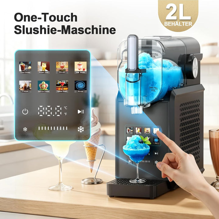 Slushie-Maschine, 2L Slush Eismaschine für Zuhause, Slush Ice Maker mit 8 Modi, kein Eis &amp; kein Mixe