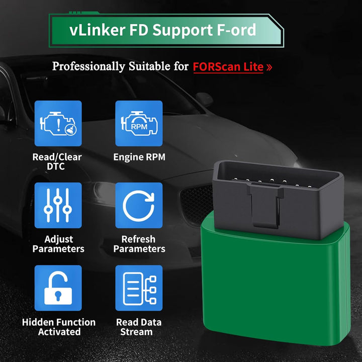 vLinker FD OBD2 Bluetooth Car Code Reader, OBD2 Diagnosescanner für Android &amp; Windows - Made for for