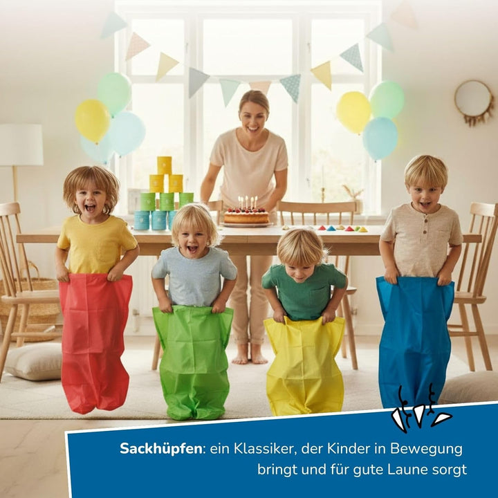 alldoro 68705 Party-Bundle 32-TLG, Dosenwerfen & 4 Klassische Bewegungsspiele, actionreiches Spielep