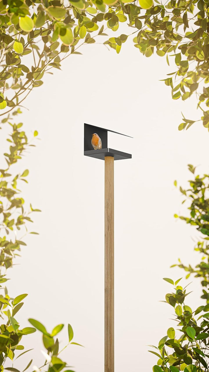 Alberts 355111 Vogelhäuschen Schrägdach | Vogelfutterhaus aus Stahl in verschiedenen Trendfarben | V