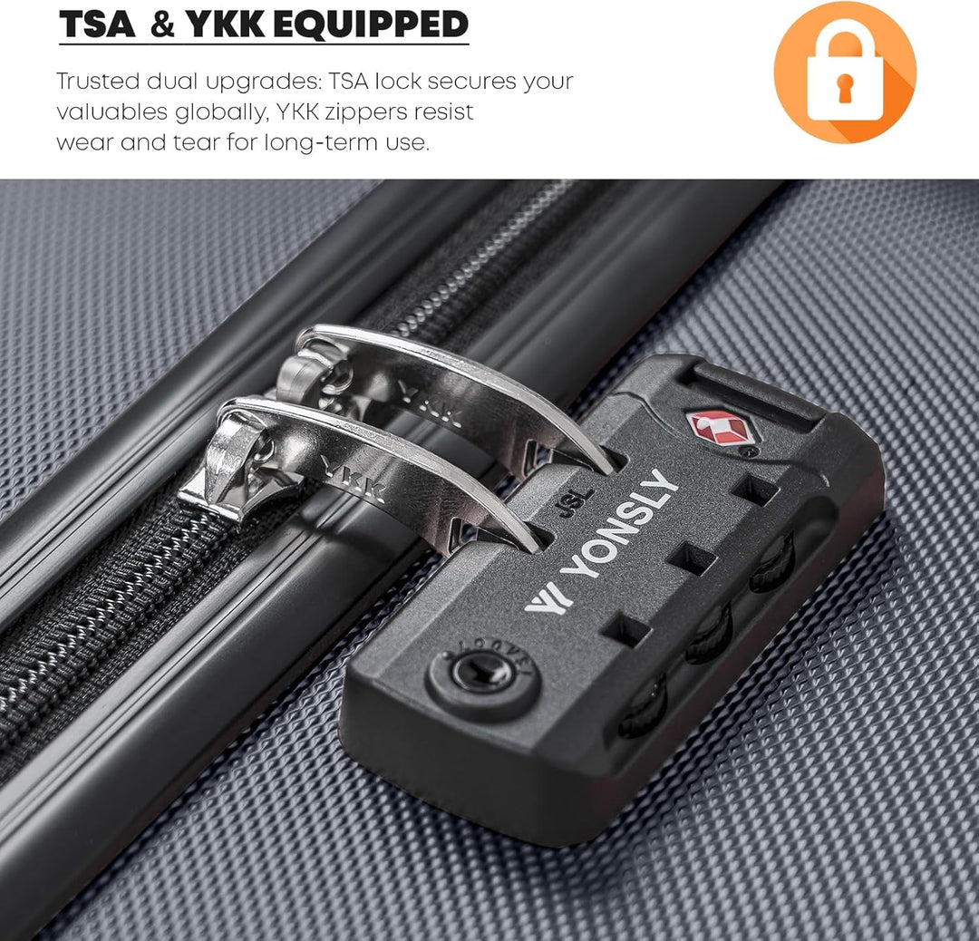 Premium Reisekoffer TSA-Schloss,YKK-Reissverschluss Hartschalen-Koffer Trolley Kabinenkoffer Rollkof